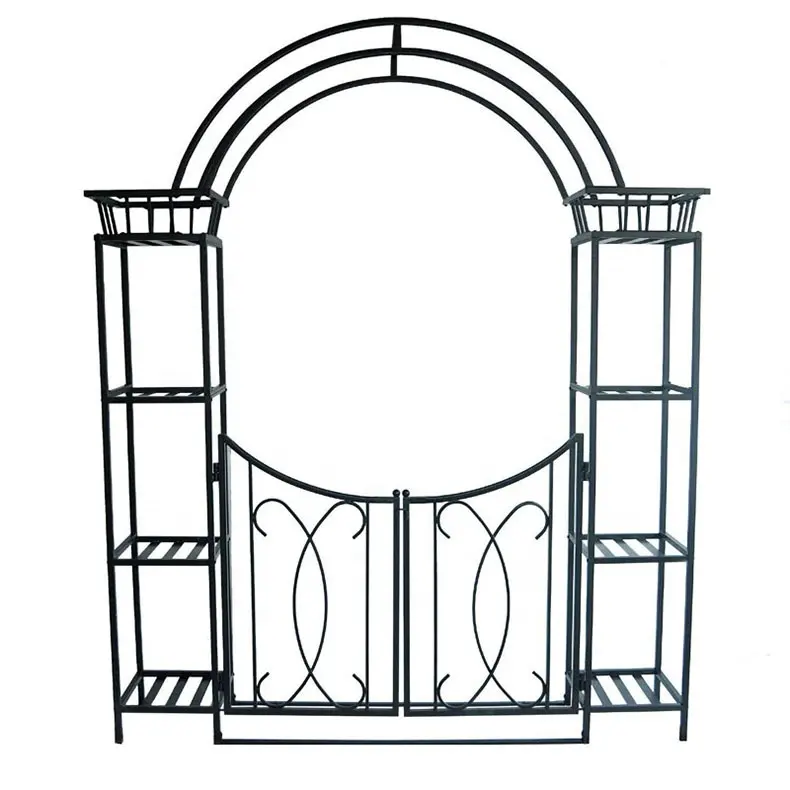 Лидер продаж, Круглый новейший дизайн, металлическая садовая арка для цветочной стойки с 2 дверцами