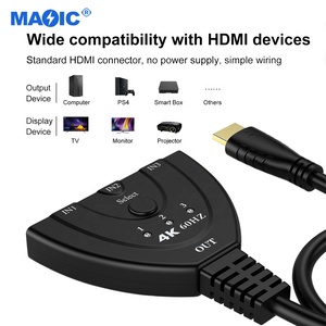 Cables Accesorios de uso común 4K 60Hz Conmutador HDMI 3 en 1 Salida Conmutador HDMI 4K con cable HDMI Pigtail - Product Image 5