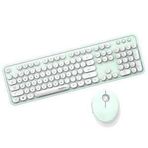 Conjunto de mouse redondo sem fio para teclado, 2.4g