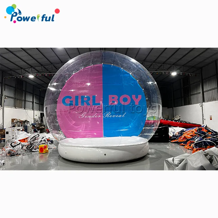 Escena del país de las maravillas de invierno Globo de nieve de tamaño humano inflable Cabina de Navidad inflable foto bola de nieve