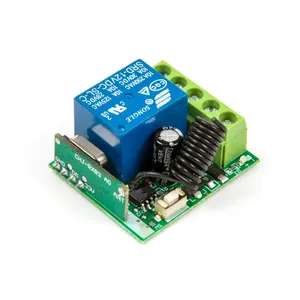 433 MHz Drahtloser Fernbedienung schalter DC 12V 10A 1CH Relais 433 MHz Empfänger modul Für 1527 Lerncode Sender fernbedienung - Product Image 1