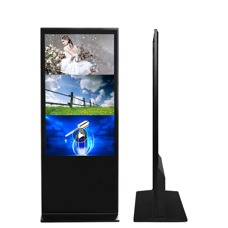 43 بوصة داخلي شاشة LCD توضع على الأرض اللمس شاشة عرض الإعلان معدات اللعب لافتات رقمية طوطم