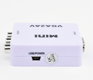 Mini Small White Box VGA2AV <strong>Vga</strong> <strong>to</strong> <strong>Rca</strong> Media Converter Audio and Video <strong>VGA</strong> <strong>to</strong> AV Adapter AV <strong>to</strong> <strong>VGA</strong> for Old Tv