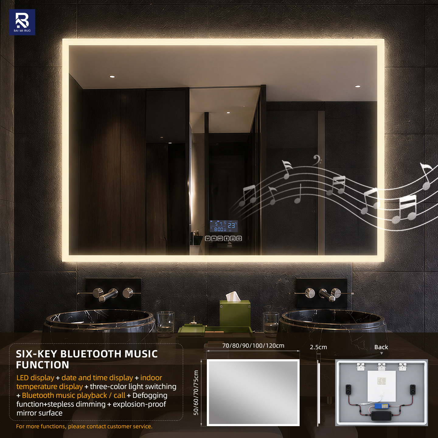 Altavoz Bluetooth con pantalla de seis botones