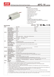 Meanwell APC 16-700 Fuente de alimentación conmutada de salida única de 16W con 700mA Mean Well de alta eficiencia de la fuente de alimentación - Product Image 2