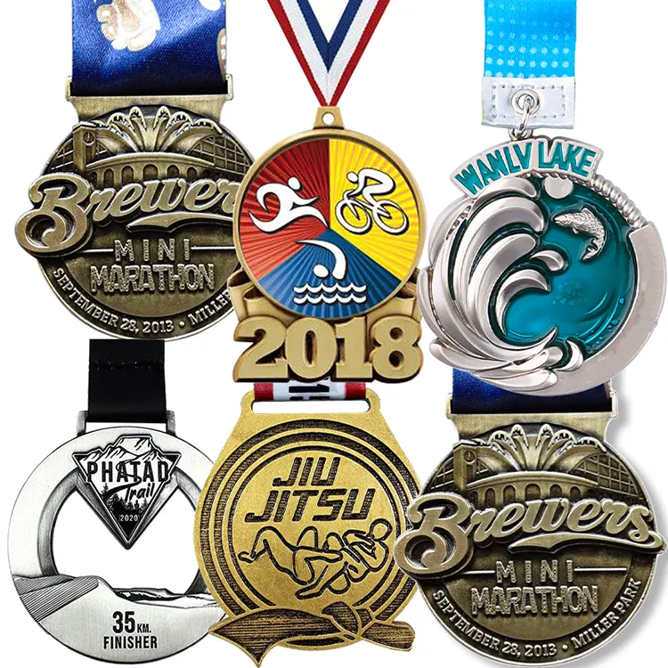 Medal Produsen Custom Medal warna-warni penghargaan penghargaan penghargaan logam Judo 3D disepuh emas medali balap olahraga