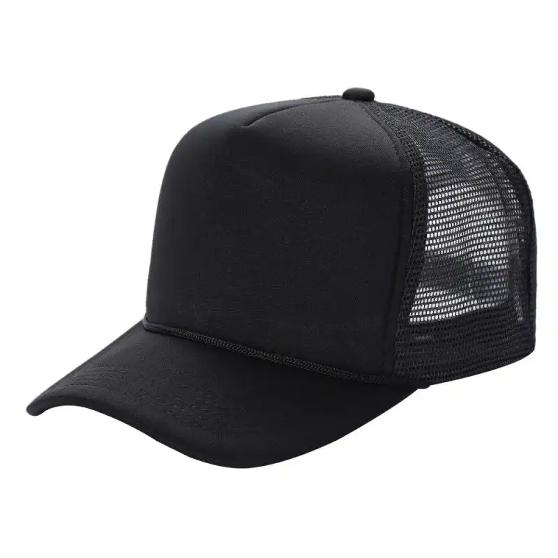 Venta al por mayor de logotipo personalizado gran oferta de perfil alto gorra de camionero 5 paneles de espuma sin costuras Panel frontal con malla gorra de béisbol trasera