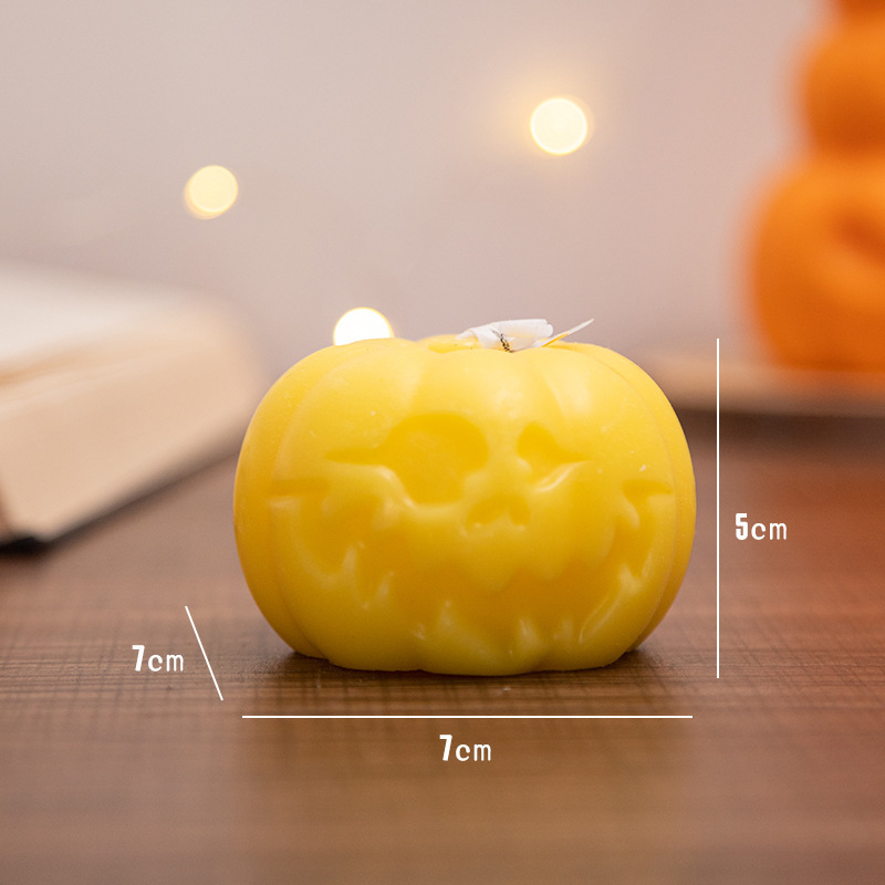 Yellow Ghost Face Pumpkin