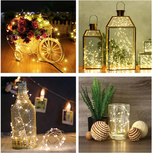 Cuerdas de alambre de cobre para luces <span class=keywords><strong>Led</strong></span>, 2M, 3M, 5M, 10M, 100 <span class=keywords><strong>LED</strong></span>, 3x AA, con batería
