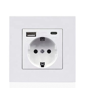 高品质法国开关C型USB插座现代法国16A单插座多色法国USB 2P + T插座 - Product Image 4