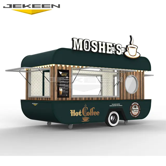 Jekeenチキンロティサリーグリルストリートモバイルファーストフードトレーラーコーヒーバンビールアイスクリームカート