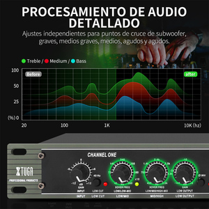 XTUGA 234XL Profesional 2/3 Way Stereo/ 4 Way Mono Crossover con entrada y salida XLR Audio estéreo Procesamiento de sonido Crossover - Product Image 4