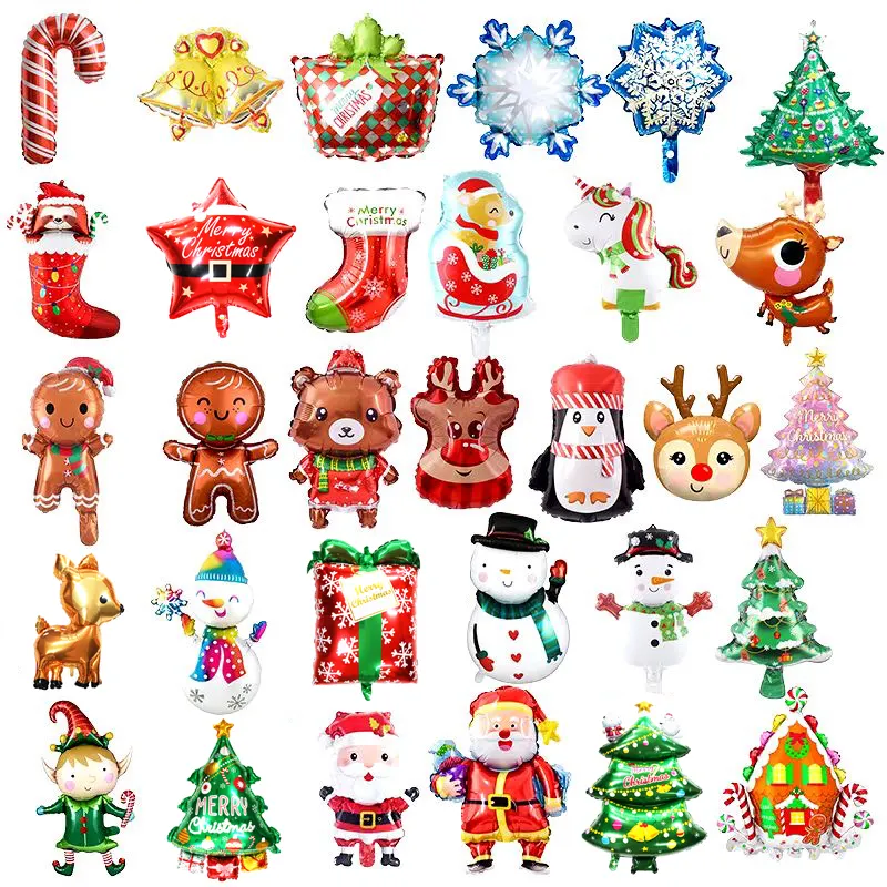 Globos de papel de helio de Navidad, decoración de fiesta, globo de dibujos animados de Mylar, juguete de regalo para niños al por mayor