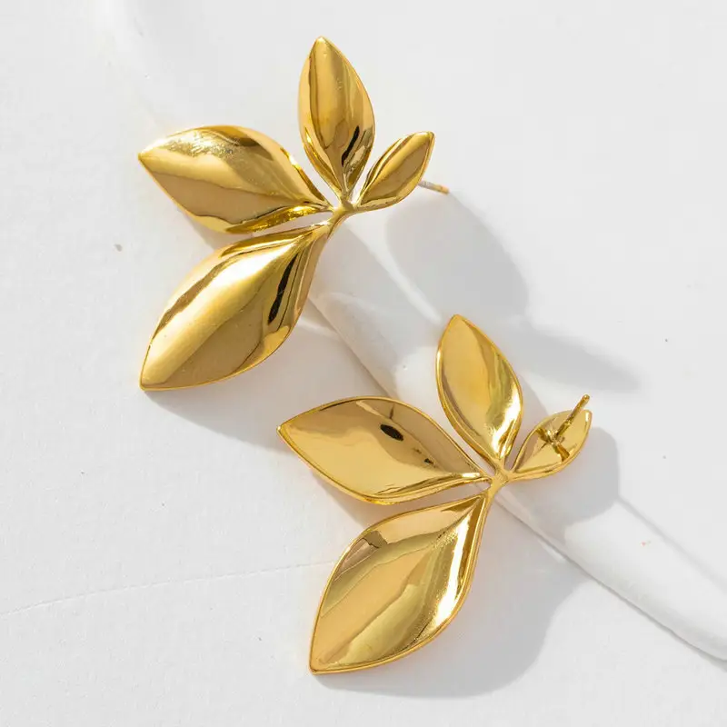 QS nuovo arrivo molti stili 18K oro reale placcato orecchini in acciaio inox orecchini a fiori per le donne gioielli