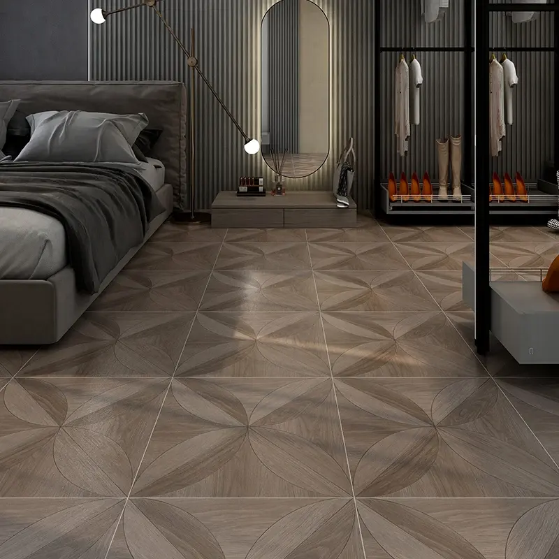 Azulejo de piso de cerámica Tau de madera de aspecto Porcelanico de 50x50 cm con superficie antideslizante mate de madera de imitación de porcelana