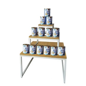 Store Cosmetics Metal Product Ladder Iron Wood Storage <strong>Display</strong> Rack Supermarket Powder Coating Gondola <strong>Display</strong> Nesting <strong>Table</strong> - Product Image 3