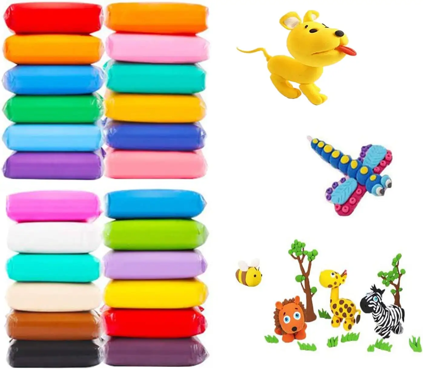 Offre Spéciale 24 couleurs doux Super léger argile modélisation Air sec polymère argile pour bricolage jouets faits à la main