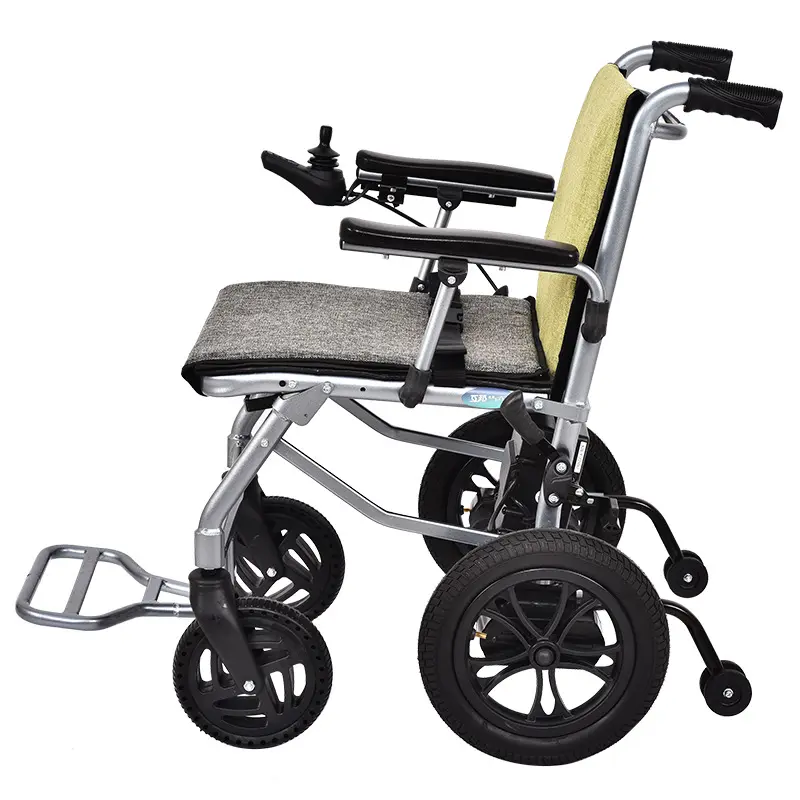 Forniture mediche personalizzate a buon mercato in lega di alluminio telaio regolabile pedale sedia a rotelle elettrica per anziani e disabili