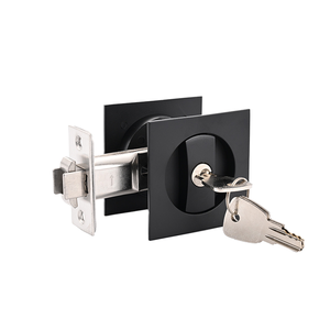 Bền chống gỉ dễ dàng cài đặt <span class=keywords><strong>Key</strong></span> mở khóa vuông Kẽm hợp kim trượt Bifold Pocket Door <span class=keywords><strong>Lock</strong></span> phần cứng riêng tư kéo xử lý - Product Image 1