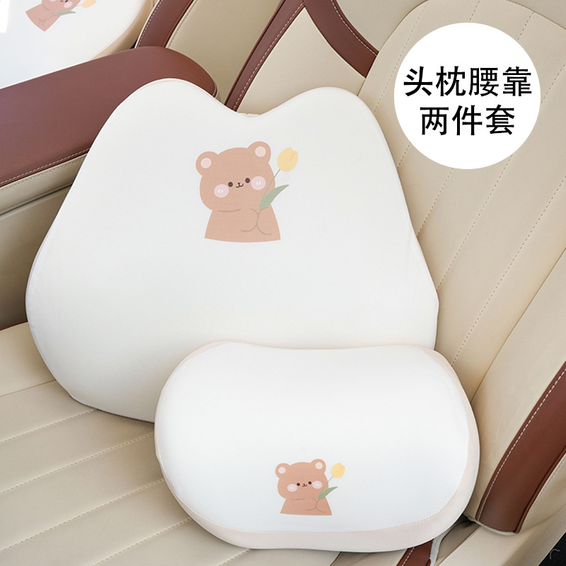 Appui-tête et support lombaire en mousse à mémoire de forme tulipe ours