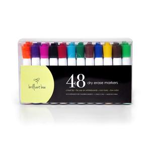 Rotuladores de borrado en seco Bolígrafos de pizarra blanca Punta de cincel 12 colores surtidos Paquete a granel con tinta de bajo olor es perfecto para la escuela - Product Image 1