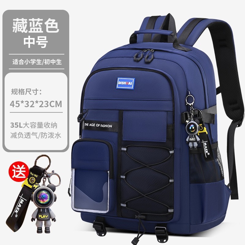 Medium size, navy blue (includes a lightning bear keychain)