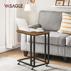 VASAGLE边桌工业乡村金属木边桌客厅卧室c形咖啡边桌 - Product Image 2
