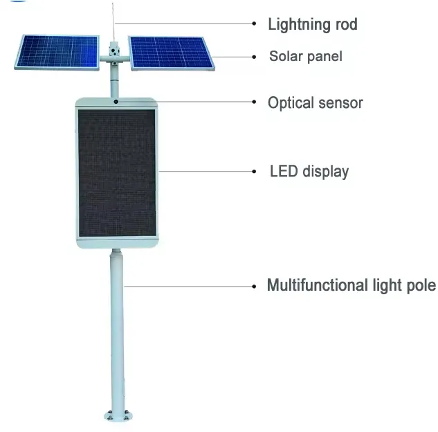 클러스터 제어 SMD P4 방수 가로등 극 4G LED 빌보드 한 극 야외 LED 디스플레이