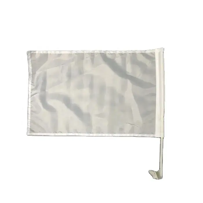Оптовая Продажа с фабрики сублимационные пустые полиэфирные материалы белые флаги окна автомобиля с полюсом