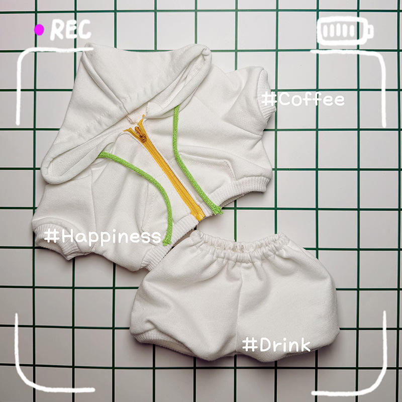 Ensemble sweat à capuche blanc Labubu