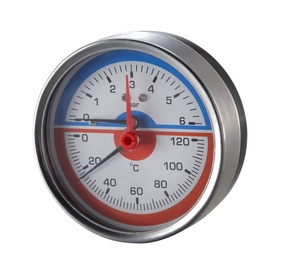 Meilleur prix noir acier cuivre connexion bimétallique thermo-manomètre intérieur extérieur ménage utilisation industrielle personnalisation OEM - Product Image 2