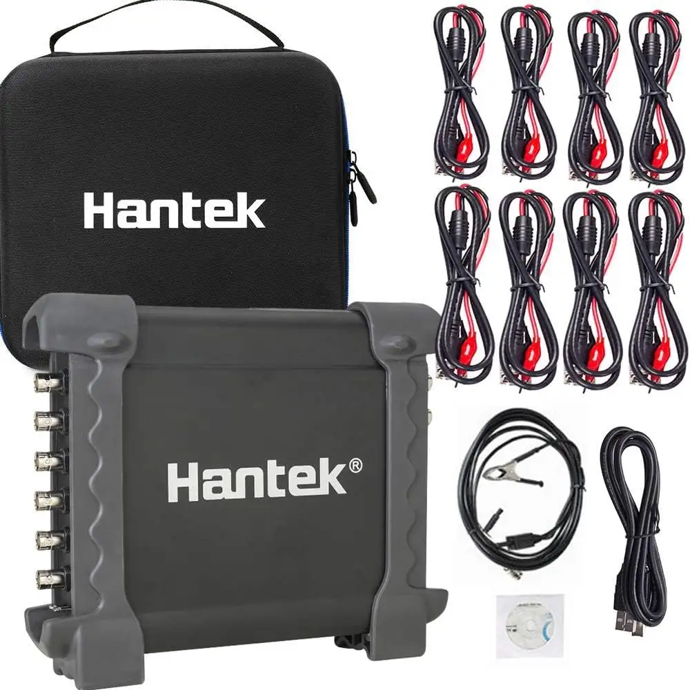 Hantek-osciloscopio automotriz 1008c/DAQ/generador programable de mano, 8 canales, USB, con sonda de Encendido automático