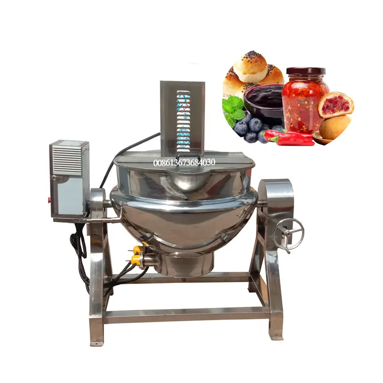 Koffieboon Planetaire Roeren Pot Industriële Gas Koken Mixer Machine Voedsel Jacketed Koken Ketel Met Roerwerk Prijs
