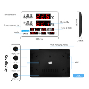 LX952-C High-<strong>Temperature</strong> Thermometer Hygrometer with PC Probe <strong>Data</strong> <strong>Logger</strong> &amp; Calendar Clock for Industrial Sauna Rooms Warehouse - Product Image 2