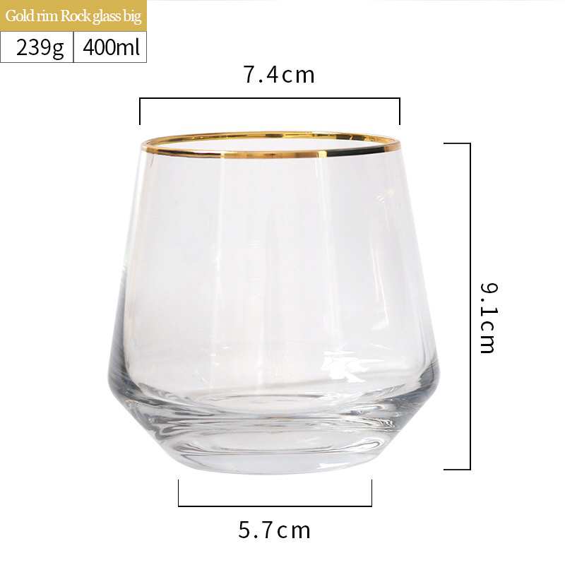 Rock glass big with gold rim