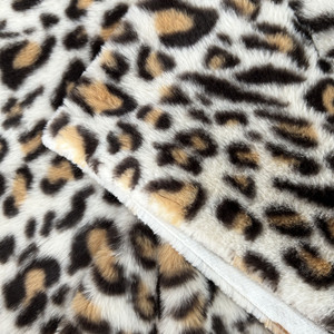 Chất Lượng Cao 100% Polyester Siêu Mềm Sang Trọng Leopard In Thỏ Giả Lông Thú Vải Cho Phụ Nữ Áo - Product Image 4