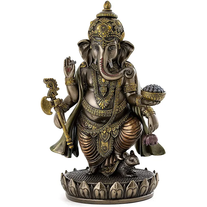 Fabriek Levering Hindu God Figuur Beelden India Ganesha Duurzaam Bronzen Sculptuur Te Koop