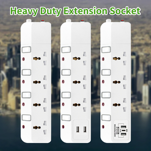 3 4 5 6 yollu 220V 230V evrensel çok fiş duvar elektrik dalgalanma koruyucusu dişi uçlu uzatma kablosu - Product Image 6