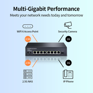 8-Port RJ45 2,5 Gbit/s Nicht verwalteter Desktop-Netzwerk-Switch mit QoS 10G Ethernet Switch-Kapazität Computer-Hardware-Software
