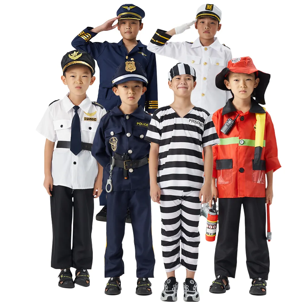 Vestire costumi Set baule con supereroe, poliziotto, vigile del fuoco, bambini fingono giochi di ruolo con licenza ufficiale