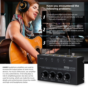 Amplificador de auriculares estéreo de 4 canales compacto HA400, amplificador de Monitor intrauditivo portátil, interfaz de Audio USB - Product Image 3