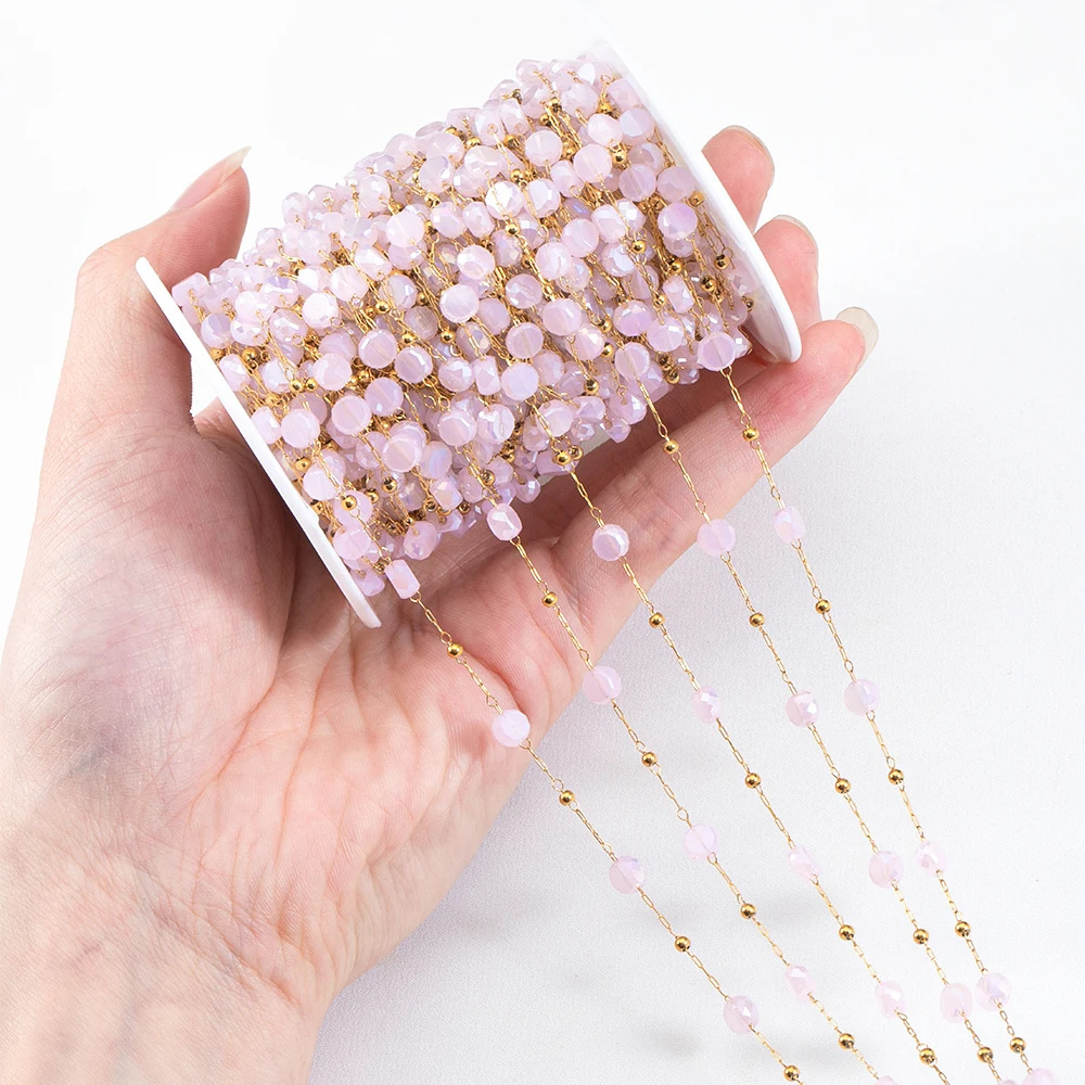 Jelly Pink Flat Faceted-Gold plated-Gold plated