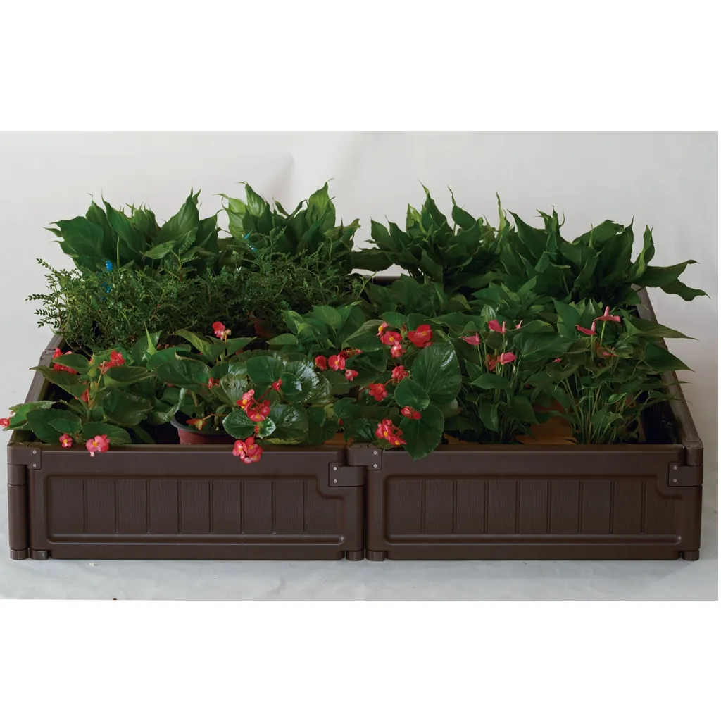 Morden Home 4ft Square Plastic Raised Garden Beds for outdoor