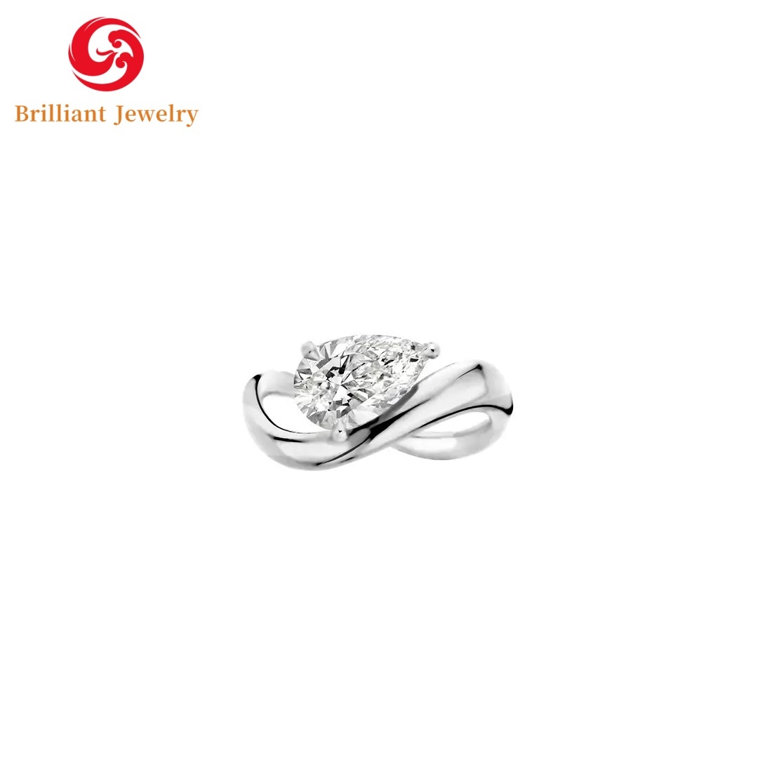 Pera in oro bianco 18 carati 1-5CT