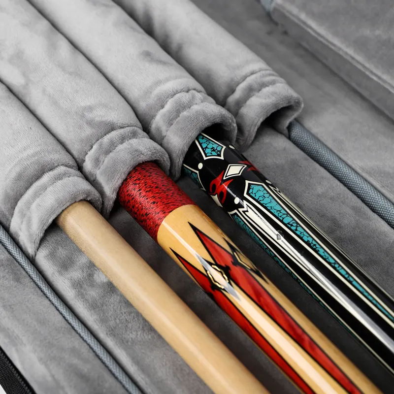 Individueller 4B4S Soft Snooker und Pool Cue-Beutel individuelles Logo 8-Loch-Soft-Beutel 1/2 Barrel Billard-Cue-Tui