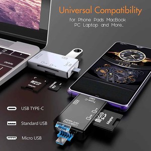 SDカードリーダーUSBCカードリーダー6In1USB 2.0 TF/MSDスマートメモリカードリーダータイプCOTGフラッシュドライブカードリーダーアダプター - Product Image 5
