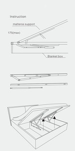 Factory Customized Bed Box <strong>Mechanism</strong> Accessory Spring Hinge Furniture Bed Use Frame Hydraulic Bed Hinge with Gas Rod - Product Image 2