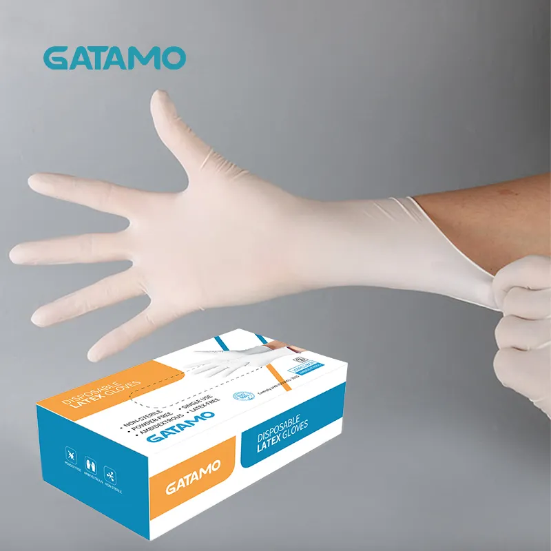 Guantes de látex para el hogar, sin polvo, Grado Alimenticio, venta al por mayor, G26