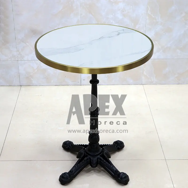 Base de table ronde chromée en acier inoxydable, 3 pièces, pour table de restaurant, pour pied de table basse