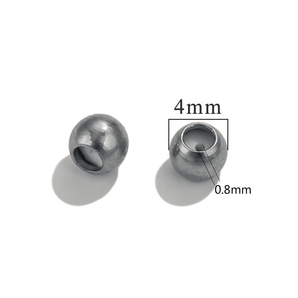 Round bead 4x0.8-steel silver color